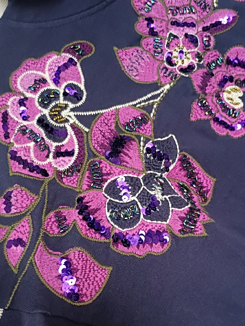 ProMod Embroidered Floral Hooded Sweatshirt - Picture 4 of 8